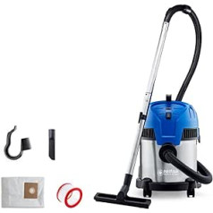 Nilfisk Multi II 22 INOX EU Wet/Dry Vacuum Cleaner, Indoor and Outdoor Cleaning, 22 Litre Capacity, 1200W Input, 230V (Blue)