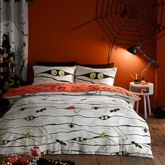 Bedlam - Halloween Kids Glow in the Dark Duvet Cover Set Mummy Double Bed Set White