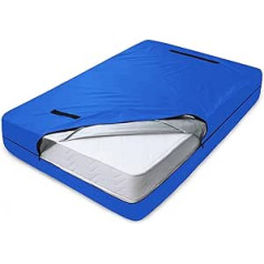 Moving Mattress Bag King Size with 8 Handles & 2 Adjustable Straps for Easy Moving, Waterproof Mattress Storage Bag, Double Zippers, Mattress Protector, Blue