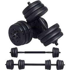 Wemk 2-in-1 Dumbbell Set, Set of 2 Professional Dumbbells with Dumbbell Bars, Dumbbells & Barbells, Adjustable, with Non-Slip Handle and Spinlock Collars for Strength Training