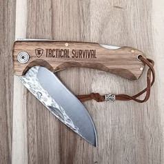 Zebra Wooden Knife | 8.8 cm Stainless Steel Blade | Folding Knife Outdoor, Camping, Hiking 18664