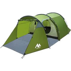 ayamaya Camping tunnel tents with anteroom for 2-4 people, double layer 2 rooms [living room + removable bedroom] easy setup survival tent for expedition, motorcycle, bicycle, trekking, backpacking