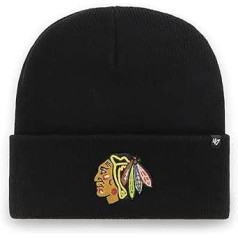 '47 NHL Chicago Blackhawks Haymaker Cuff Knit Unisex Baseball Cap, black