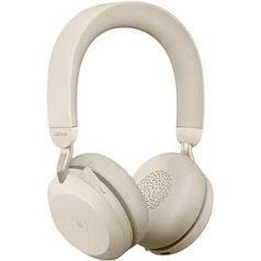 Jabra Evolve2 75 Wireless PC Headset with 8-Microphone Technology - Dual Foam Stereo Headphones with Advanced Active Noise Cancellation, USB-C Bluetooth Adapter and MS Teams Compatibility - Beige