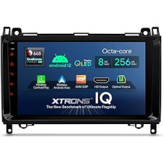 XTRONS 9 Inch Android 12 Car Radio with Sat Nav Qualcomm 665 Octa Core 8GB 256GB Built-in 4G LTE CarAutoPlay Android Car AKM DSP HD Output Optional OBD DVR DAB TPMS for Mercedes Benz W245 (IQP92M245P)