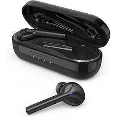 Hama Bluetooth Wireless Headphones (In-Ear Earphones, Ultra Lightweight Headphones without Cable, True Wireless Headset with Voice Control, Touch Control and Micro) Black