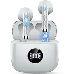 Bluetooth Headphones, In-Ear Headphones, Bluetooth 5.3 Headphones Wireless with HD Microphone, HiFi Stereo Sound Earphones, 40 Hours Playtime Headphones with USB-C Charging Box, LED Display, IP7