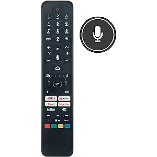 VINABTY RC45161 Remote Control Replaces Toshiba RC45161 10125374 HD TV for Hitachi RC45161 55HAK6150U Android HD TV for JVC RC45161 LT-24CA120 LT-32CA120 LT-39CA120 for Panasonic RC455 161