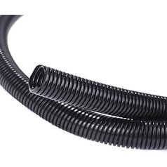 Alex Tech corrugated pipe, slotted corrugated hose, cable protector, black.