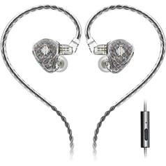 Hidizs MS1-Galaxy Hochleistungs-In-Ear-Monitore mit dynamischem Dual-Magnetkreis-Treiber, Transparent (MIT Mikrofon)