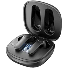 LJOVATN Wireless Earbuds - Hi-Fi Stereo ENC Noise Reduction Headphones, IPX7 Waterproof, 6 Hours Playback Time, LCD Display - Perfect Bluetooth Earphones for Sports and Travel (Black)