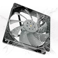 Akasa OTTO SC12, 120 mm PWM Fan, IP68 Waterproof, Dustproof, with Patented Antivibration Structure, Sickle Flow Fan Blades, for Industrial Application, with Rubber Fan Holder, AK-FN109