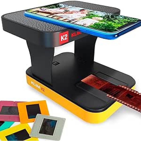 KLIM K2 Mobile Film Scanner 35 mm + Positive & Negative Slide Scanner + Photo Scanner for Digitizing + Slide Scanner + Your Own Development Station at Home + Digitize Slides Yourself