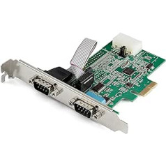 StarTech.com PCI Express 2 Port RS232 16950 UART 256-Byte FIFO Cache Windows and Linux Serial Card