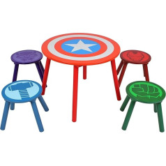 Marvel Набор из стола и табурета Disney Avengers, плита МДФ толщиной 15 мм, разноцветный, маленький