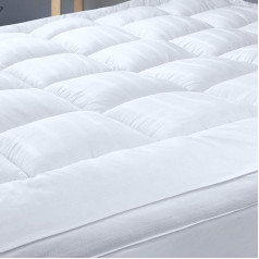 Threads For Bed ® Матрас Топпер под кровать 150 x 200 см, более толстый матрас Топпер для комфортного сна из дышащей хлопковой ткани; защита матраса Ан