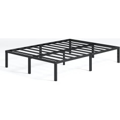 ‎Zinus ZINUS Yelena 36cm Classic Metal Bed Frame with Steel Slat Support, Alloy, Black, Double