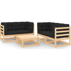 Homgoday 5-Piece Garden Lounge Set Garden Sofa Garden Furniture Set with Cushion Garden Lounge Furniture Balcony Furniture Seat Set Solid Pine Wood #1