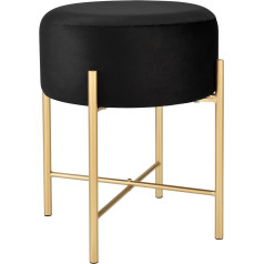 [En.casa] Kungälv Ottoman Stool до 100 кг Табурет Металлический каркас Хлопок Черная латунь