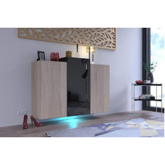 Furnitech K5 Современная гостиная, комод, шкаф, сервант, спальня, столовая, мебель для гостиной (Мебель без светодиодов, K5-18HGM-SB7)