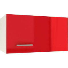 Berlioz Créations PRIMA PG6SHR Настенный шкаф для кухни с вытяжкой и 1 декоративной дверцей в красном глянцевом цвете, 60 x 33,3 x 35 см, 100% сделано во Франции