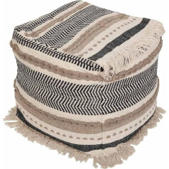 Casa Moro Boho Pouf Kara 55 x 55 x 45 см с наполнителем Элегантный вязаный сиденье-кубик из чистого хлопка Обитый табурет для просто красивой жизни MA1008