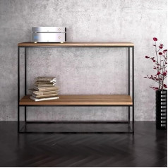 Isolay Длинный стол-консоль за диваном, современный входной стол в загородный дом, металлический с деревянной столешницей, входной стол, дива