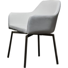 Kawola - Стул Loui Design - Элегантный вращающийся обеденный стул - Удобный стул с подлокотниками - Стильный стул из искусственной кожи, белый, компл