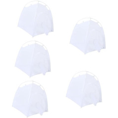 Vaguelly 5pcs Mini Heated Outdoor Tent Plant Protective Cover Foldable Insect Cage Mesh Insect Cage Insect Observation Net Insect Cage For Household White Small PVC Breeding Cage