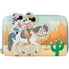Loungefly Disney Western Mickey and Minnie Zip Around Purse - Ocean Tides - Zip Around Purse, Ocean Tides, Zip Around Wallet