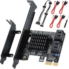 Плата контроллера ACTIMED PCI-E X1 to SATA 3.0, 4-портовая карта расширения SATA III 6 Гбит/с, поддержка слота PCI Express (1x4x8x16x), поддержка SSD и HDD для Windows 10/7/8/XP/Vista/