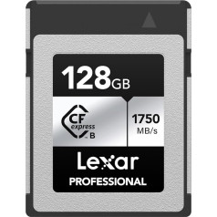 Lexar Professional SILVER Series 128GB CFexpress Card, Type B CFe Card, скорость чтения до 1750 Мб/с, CF Card с PCIe Gen3x2, совместимость с DSLR, обратная совместимость с XQD камерами (LCXEX