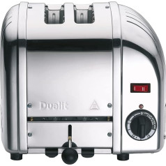 Dualit Classic Vario Toaster 2 Scheiben -Toaster Edelstahl Handgefertigt in GBR -Unique ProHeat® Elemente - Energiesparende Schlitzauswahl, Auftauen, Mechanische Zeituhr - Toaster 2 Scheiben Edelstahl