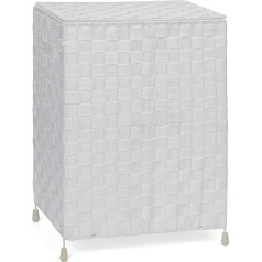 ARPAN Wäschekorb mit Deckel und Tragegriff für einfaches Tragen, praktische Aufbewahrungsbox für Kleidung, Spielzeug, Textil, weiß, W24.5 X H50.5 X D35.5 cm