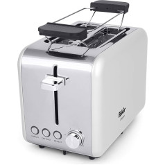 Тостер Fakir Calypso/Toaster на 2 ломтика тоста, тостер из нержавеющей стали с подсветкой, функцией размораживания, подогрева и остановки, съемным по