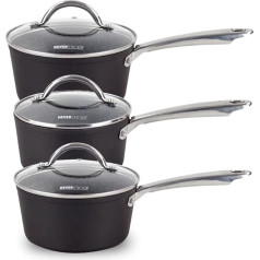 Scoville Performance Neverstick+ 3-Piece Saucepan Set - Набор кастрюль с антипригарным покрытием и стеклянной крышкой, кастрюли 16/18/20 см, подходят для всех типов пли