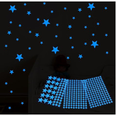 Набор из 708 светящихся звезд для детской комнаты Самоклеящиеся светящиеся наклейки Потолочные звезды Светящиеся в темноте наклейки 3D Свет