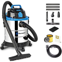 Vacmaster VQ1220SC Пылесос для влажной уборки, промышленный пылесос, функция выдува, сухая и влажная уборка без мешка, 1250 Вт, 20 л