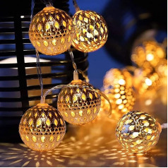 Винтажный абажур феи огни, KINGCOO 20 LED розовое золото металл многоугольник фонарь марокканский шар геометрические огни работает на батарейка