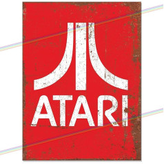 Металлические знаки - Atari Man Cave Tin Sign Wall Hanging Kitchen Shed Garage Large (27x18cm)