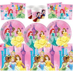 Предложение Магазин True Princess Party Supplies Girls Birthday Tableware Set - Disney Princess Themed Party Disposable Set Serves 16