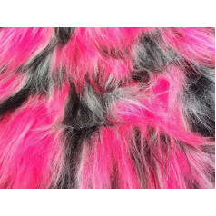 Ткань с высоким ворсом из искусственного меха черный/белый/вишнево-красный микс - черный, 1 м - 150 см x 100 см