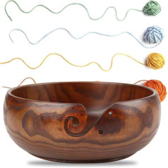 Чаша для пряжи, деревянный держатель ручной работы для вязания, идеальный подарок к Международному женскому дню (диаметр 18-20 см)