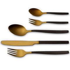 ECHTWERK EW-BS-3325G Positano Due Gold/Black Edition Набор столовых приборов на 6 персон 30 предметов Нож со стальным лезвием и подарочной коробкой Сталь 18/10