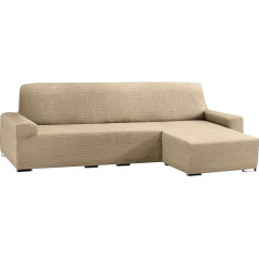 Eysa Aquiles elastisch Sofa überwurf Chaise Longue kurzer arm rechts, frontalsicht, Farbe 01-beige, Polyester-Baumwolle, 43 x 37 x 14 cm