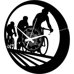 Instant Karma Clocks Vinyl Record Clock Motif Modern Decorative Wall Clock Sport Bicycle Cycling Cycling Vinyl Mountain Bike Gift Cycling Enthusiasts Black Model A
