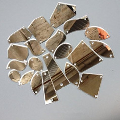 Nähen Sie на Acrylspiegel Diamante Strass, Crystal Flat Back Spiegelperlen mit Loch, Mix 50pcs / lot