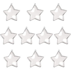 Cymwer Dekoratives Weihnachts-Pentagramm-Ornamentus Kunststoff, 10 Stück,ternförmige transparente Verzierung, multifunktionales Festival-Thema for Geburtstag, Hochzeit, Neujahr