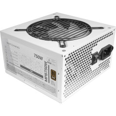 MARSGAMING MPB750, PC-Netzteil 750W ATX, 6 Jahre Garantie, 80Plus Bronze 230V EU, 90% Wirkungsgrad, 120mm FDB Lüfter mit AI-RPM Technologie und Anti-Vibrationssystem, Weiß