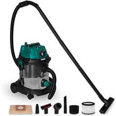 VONROC Professional Wet and Dry Vacuum Cleaner, Wet Vacuum Cleaner, Industrial Vacuum Cleaner, Dry and Wet, Workshop Vacuum Cleaner, 1400 W, Integrated Socket, 20 L Tank, 3 m Hose Length, Includes